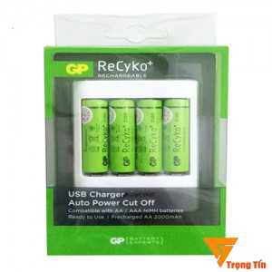 Máy sạc pin GP tặng kèm 4 pin sạc AA 2000mah