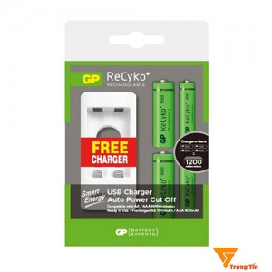 Bộ sạc GP kèm 2 pin AA 1000mAh kèm 2 pin AAA 400mAh