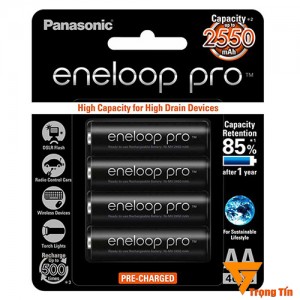 pin sạc aa eneloop 2550mah vỉ 4 viên